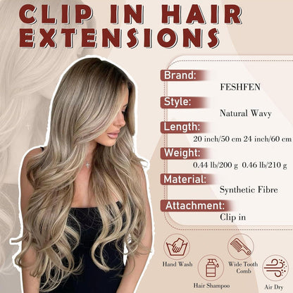 Lange gewellte Haarverlängerung – Schmutziges Blond 50cm
