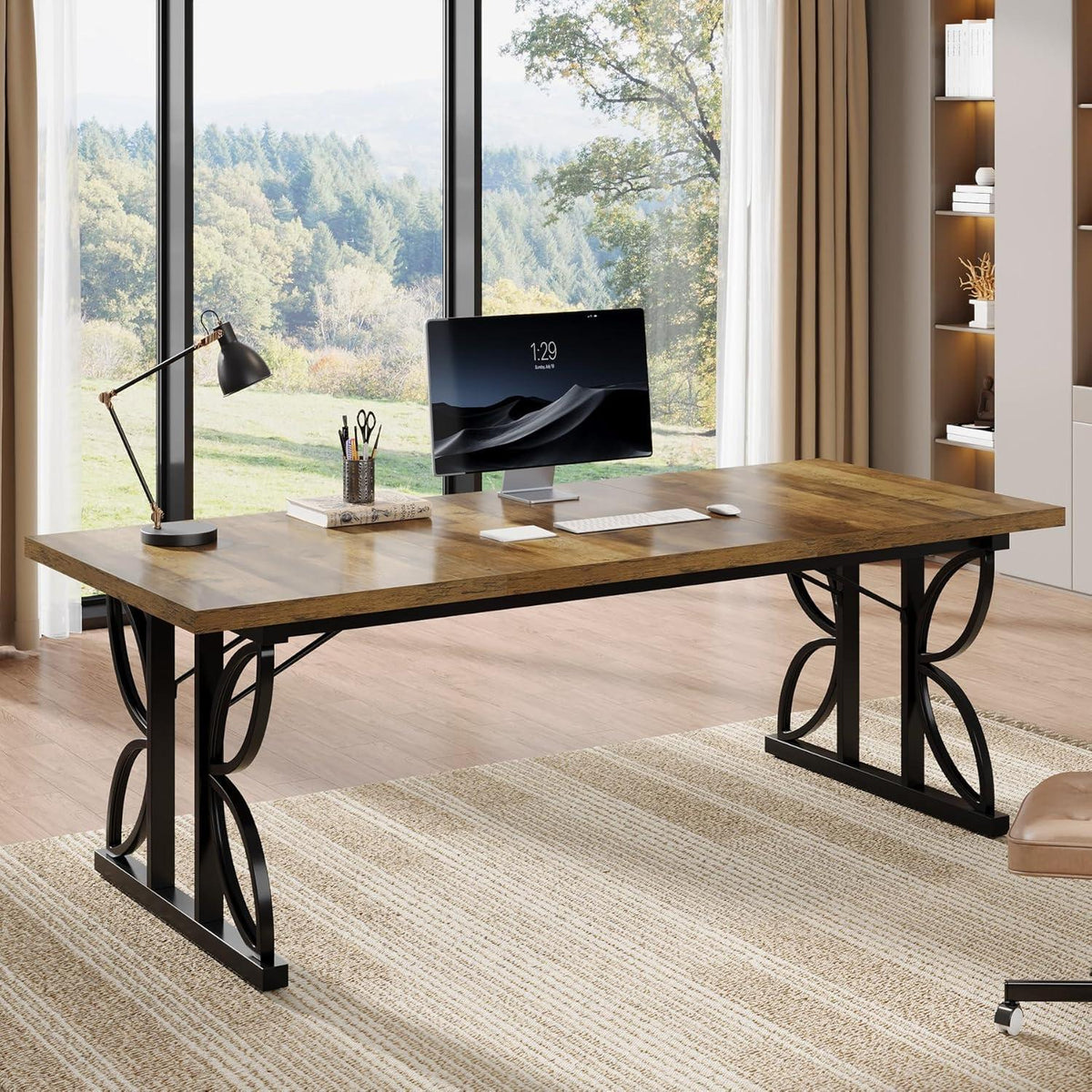 Großer Schreibtisch 180x80cm – Industrie Design für Büro & Home