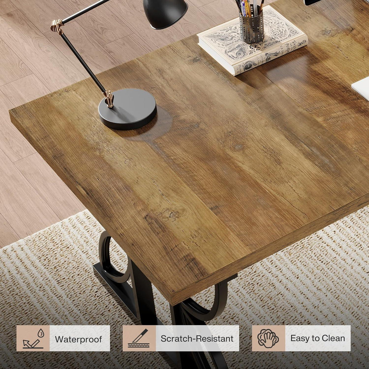 Großer Schreibtisch 180x80cm – Industrie Design für Büro & Home