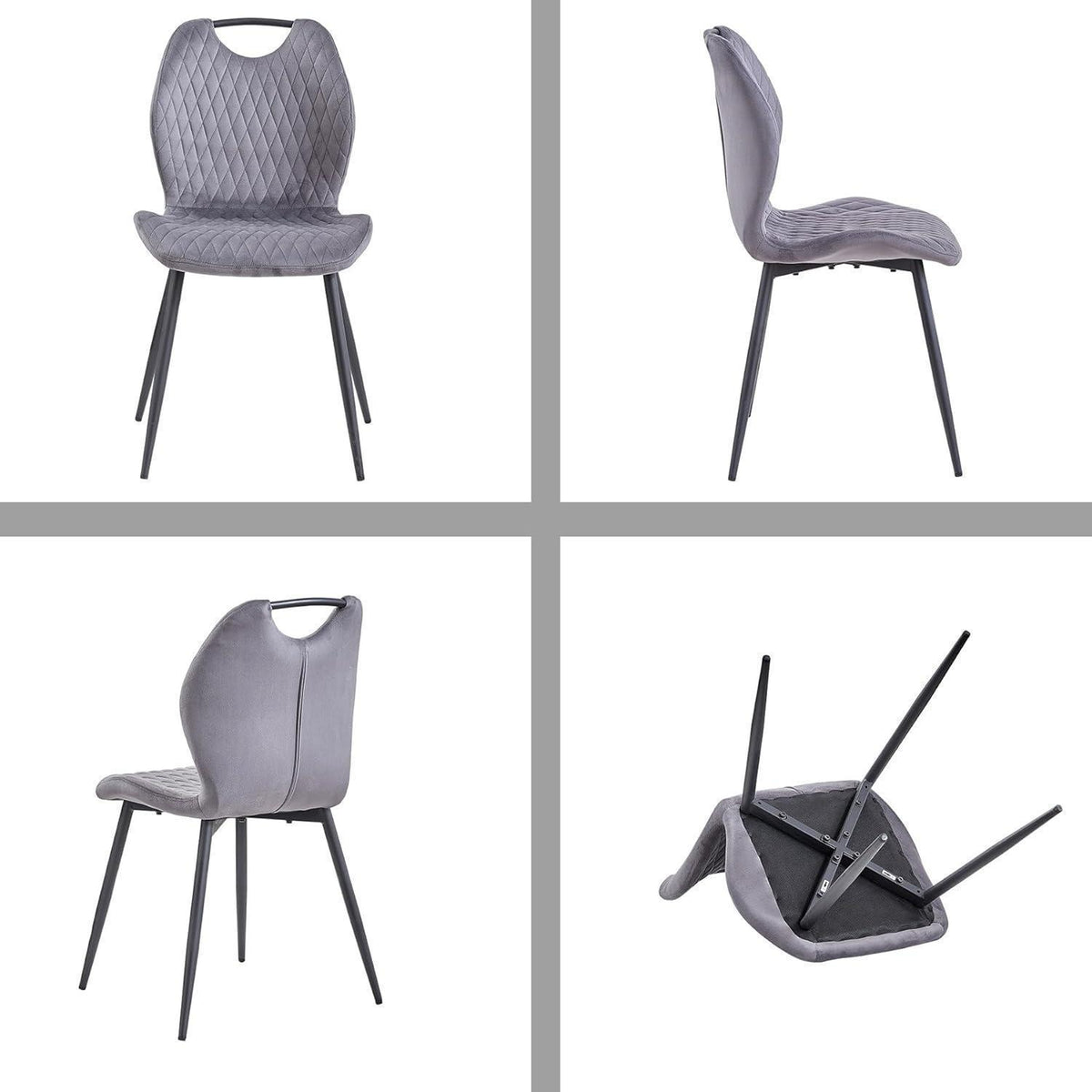 Esstisch Set 140x78cm mit 4 Esszimmerstühlen Grau