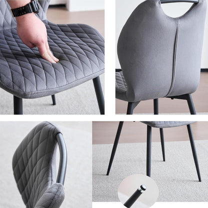 Esstisch Set 140x78cm mit 4 Esszimmerstühlen Grau