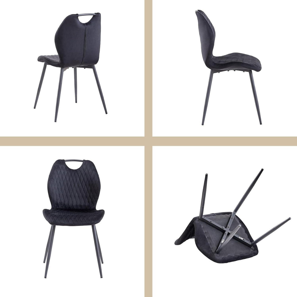 Esstisch Set 140x78cm mit 4 Esszimmerstühlen, Modern