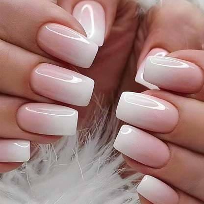360 Press On Nails Farbverlauf Kurz – Set mit Nagelöl & Kleber