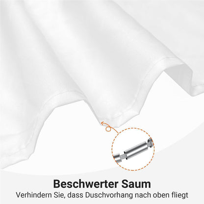 Duschvorhang-Set 180x170 cm Reinweiß mit 12 Haken