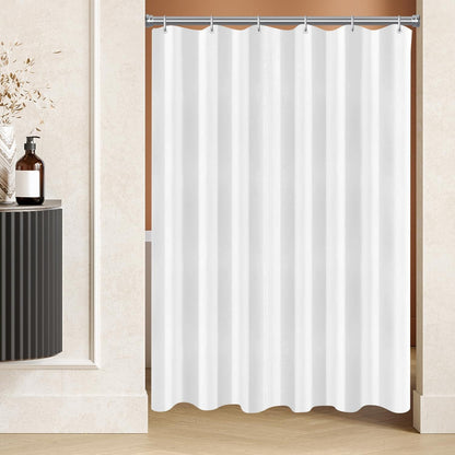 Duschvorhang-Set 180x170 cm Reinweiß mit 12 Haken