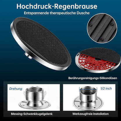 11 Zoll Regendusche Selbstreinigend Chrom Schwarz