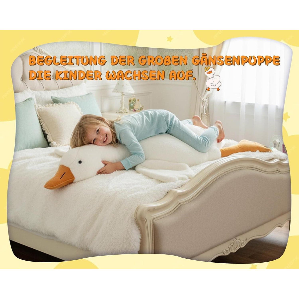 XXL Gans Kuscheltier 130cm - Weiches Plüschtier für Kinderzimmer