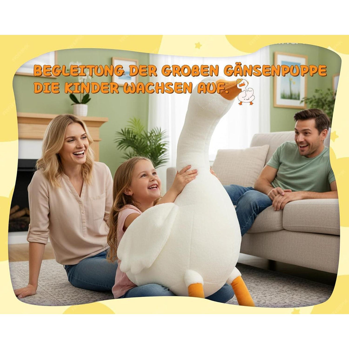 XXL Gans Kuscheltier 130cm - Weiches Plüschtier für Kinderzimmer