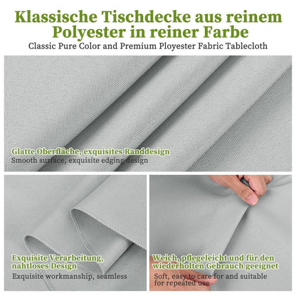 10x Tischdecke Hellgrau für Biertisch (100x250cm)