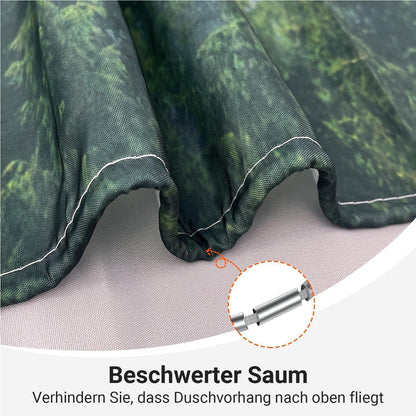 Duschvorhang Nebel Wald 180x200 cm, Wasserabweisend, Waschbar