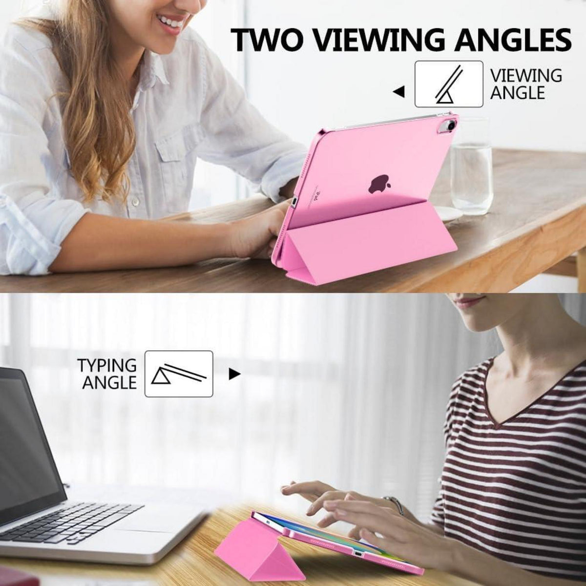 Schlanke iPad Hülle 11/10. Gen. mit Ständer & Stiftaufladung, Pfingstrose