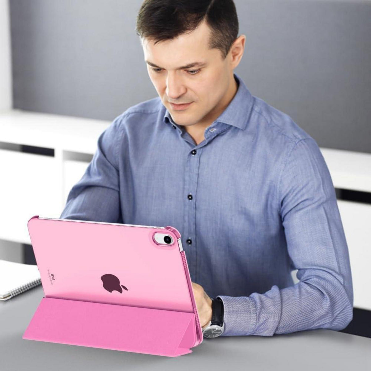 Schlanke iPad Hülle 11/10. Gen. mit Ständer & Stiftaufladung, Pfingstrose
