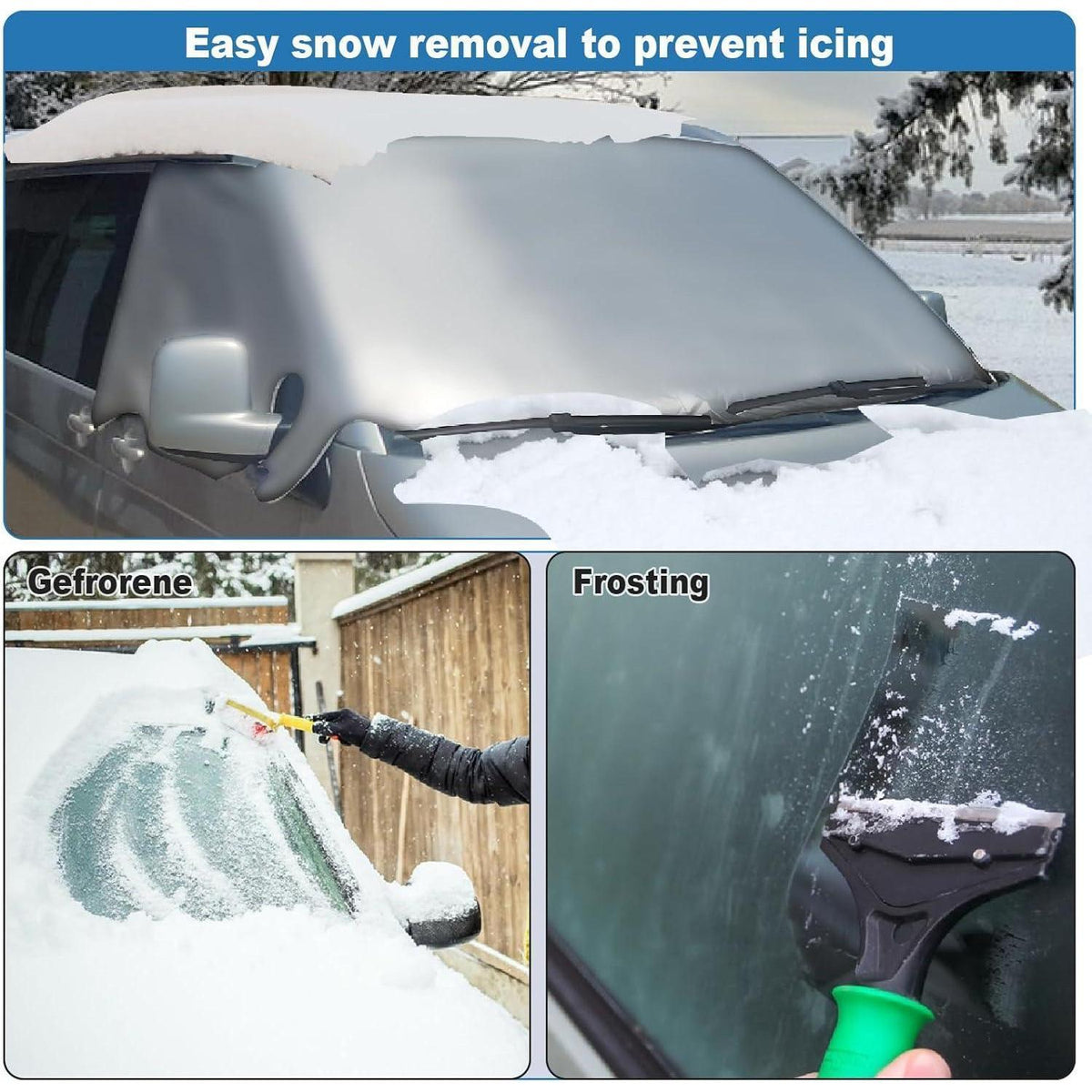 Thermo Frontscheibenabdeckung VW T6 2016-2022 – Frost, Schnee & UV Schutz