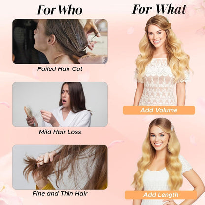 Clip-in Haarverlängerung Echthaar 40cm Dunkelbraun/Mittelbraun