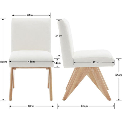 Esszimmerstühle Set 4er – Chenille Akzentstühle mit Holzbeinen