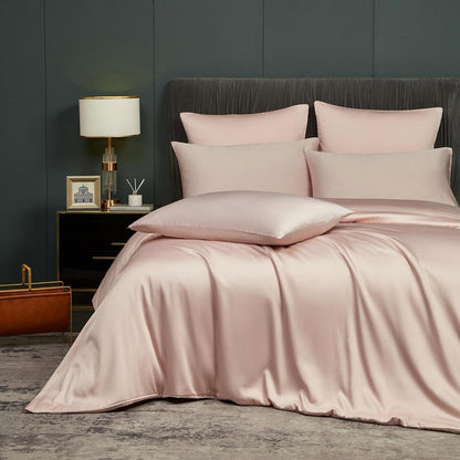 Bettwäsche-Set Rosa 135x200 cm | Bambus & Polyester | 4-teilig