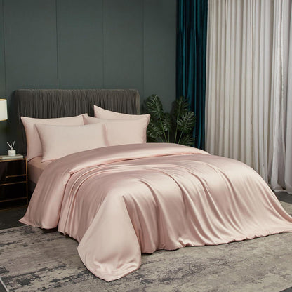 Bettwäsche-Set Rosa 135x200 cm | Bambus & Polyester | 4-teilig
