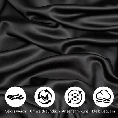 Kühlendes Bambus Bettwäsche-Set 220x240 cm Schwarz