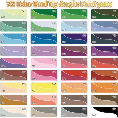 Acrylstifte Set 72 Farben – Wasserfest für Steinmalerei