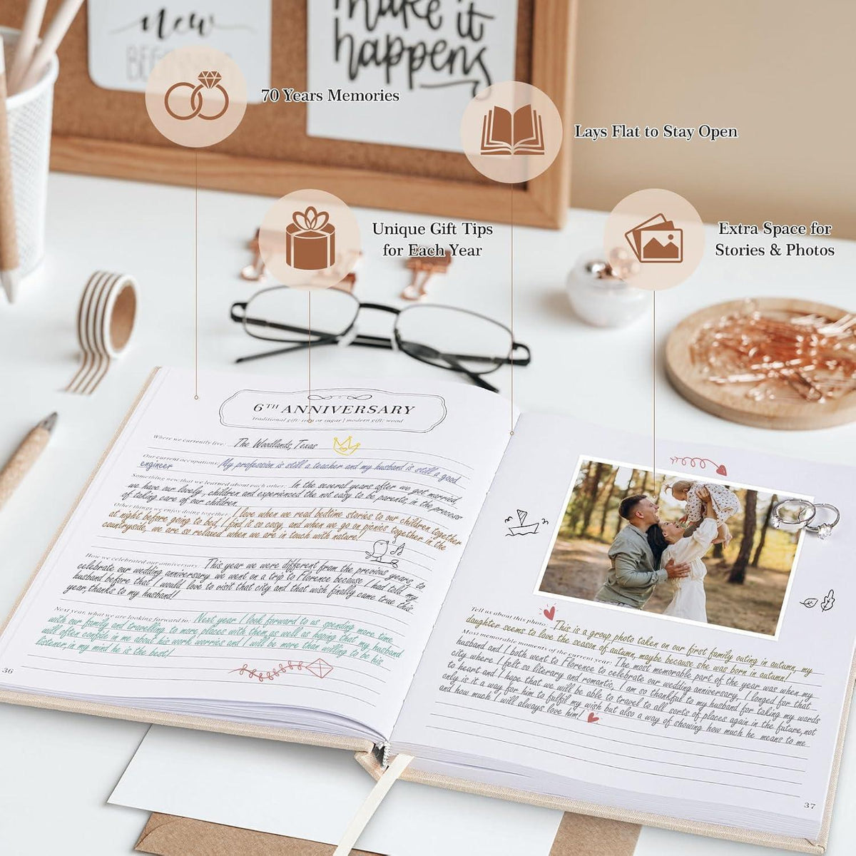 Hochzeitstagebuch "The Story of Us" - Paar Erinnerungsbuch