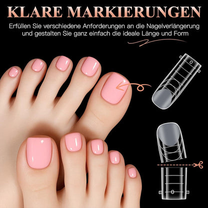 120 Dual Form Fußnägel Polygel mit Skalenlinien
