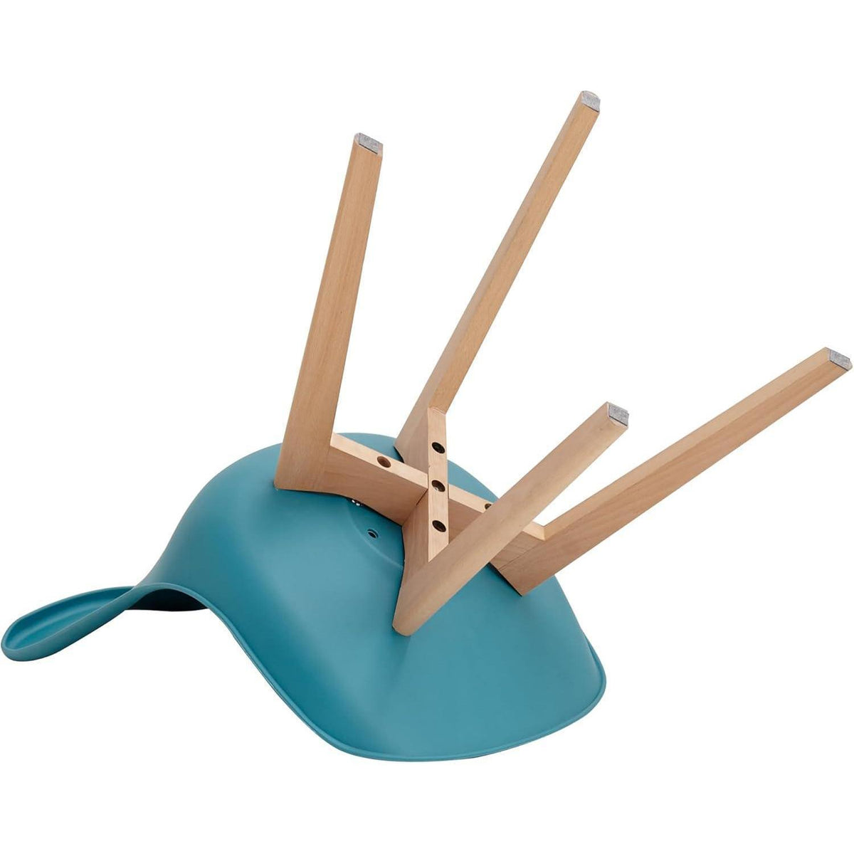 Esszimmer-Set Holz mit 6 Mintgrün Stühlen