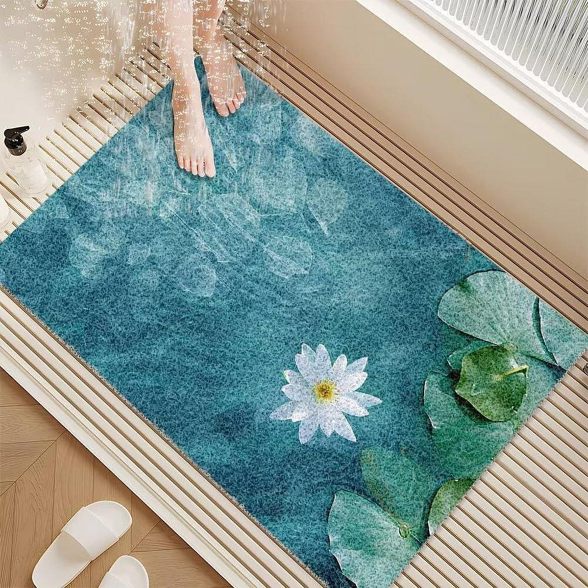 Rutschmatte Dusche 130x150 cm – Antirutsch, Modern & Ablaufloch
