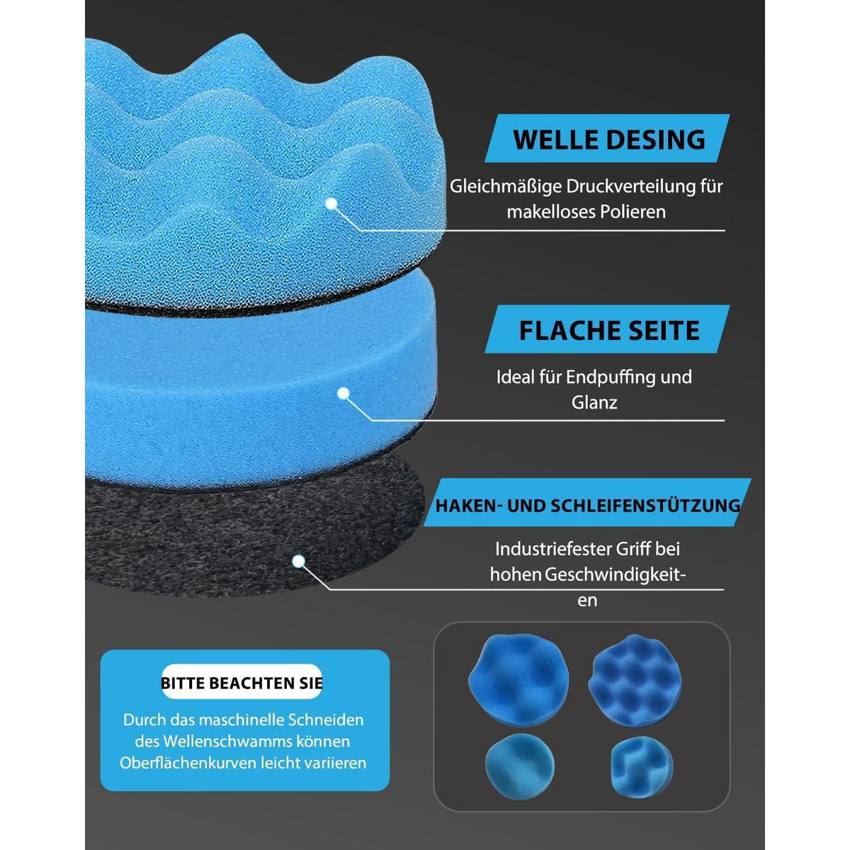 78tlg. Polieraufsatz Set für Akkuschrauber, 30-80mm Auto Politur