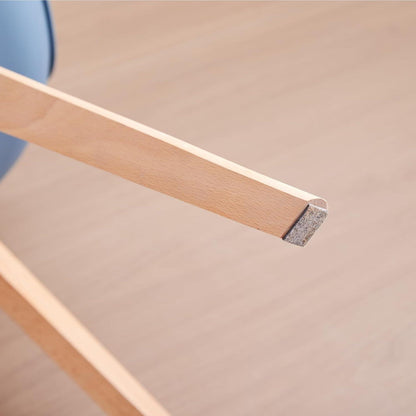 Esszimmer-Set Holz & Dunkelblau – Esstisch mit 4 Stühlen