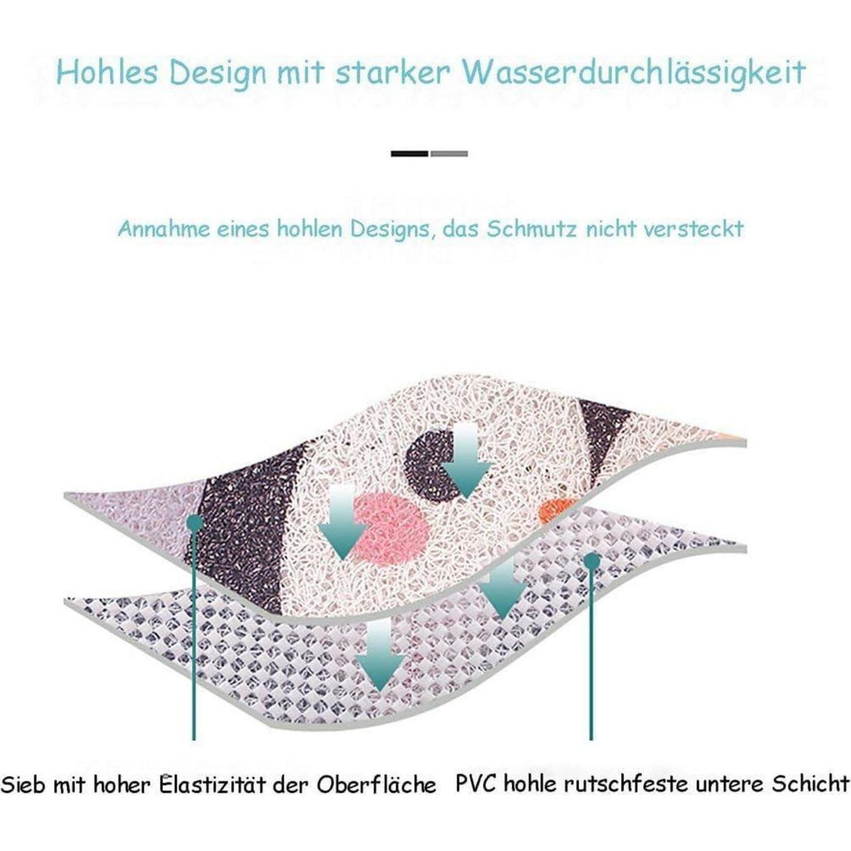 Rutschfeste Duschmatte 110x150 cm – Modernes Lotus-Muster