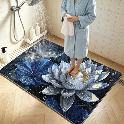 Rutschfeste Duschmatte 120x150 cm – Modernes Lotus-Muster