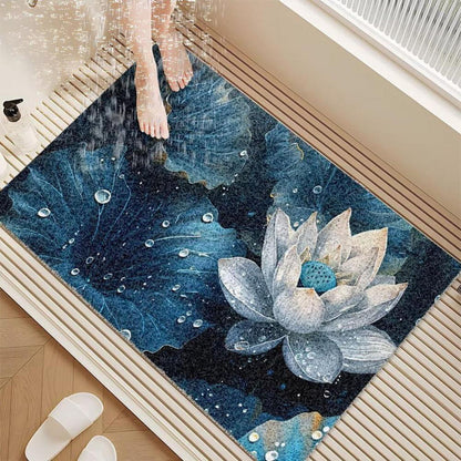 Rutschfeste Duschmatte 140x140 cm – Modernes Lotus-Muster