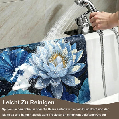 Rutschfeste Duschmatte 130x150 cm – Modernes Lotus-Muster