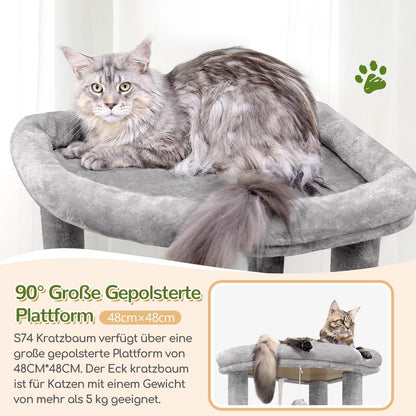 XXL Eck-Kratzbaum für Große Katzen – Stabil & Platzsparend