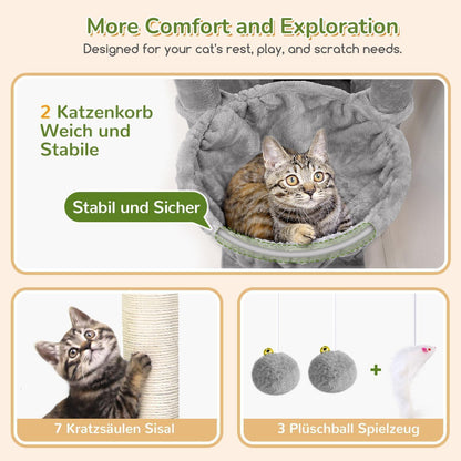 XXL Eck-Kratzbaum für Große Katzen – Stabil & Platzsparend