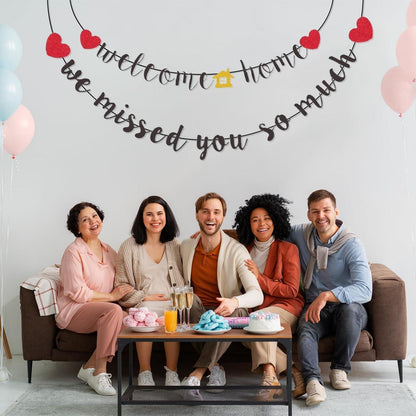 Willkommensdeko Set mit Herzen & Haus – Home Decor Banner