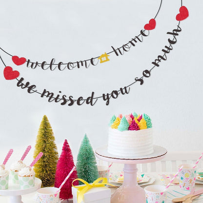Willkommensdeko Set mit Herzen & Haus – Home Decor Banner