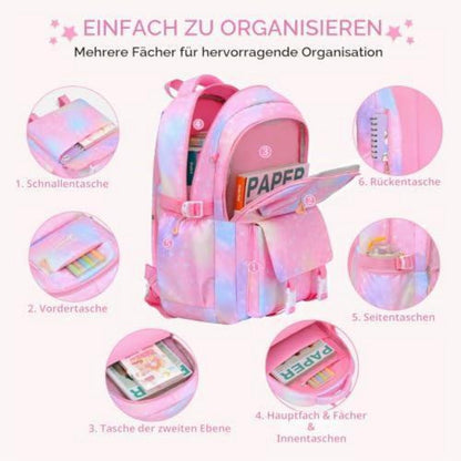 Schulrucksack Mädchen 3-teilig Rosa – Set für Schule & Reisen