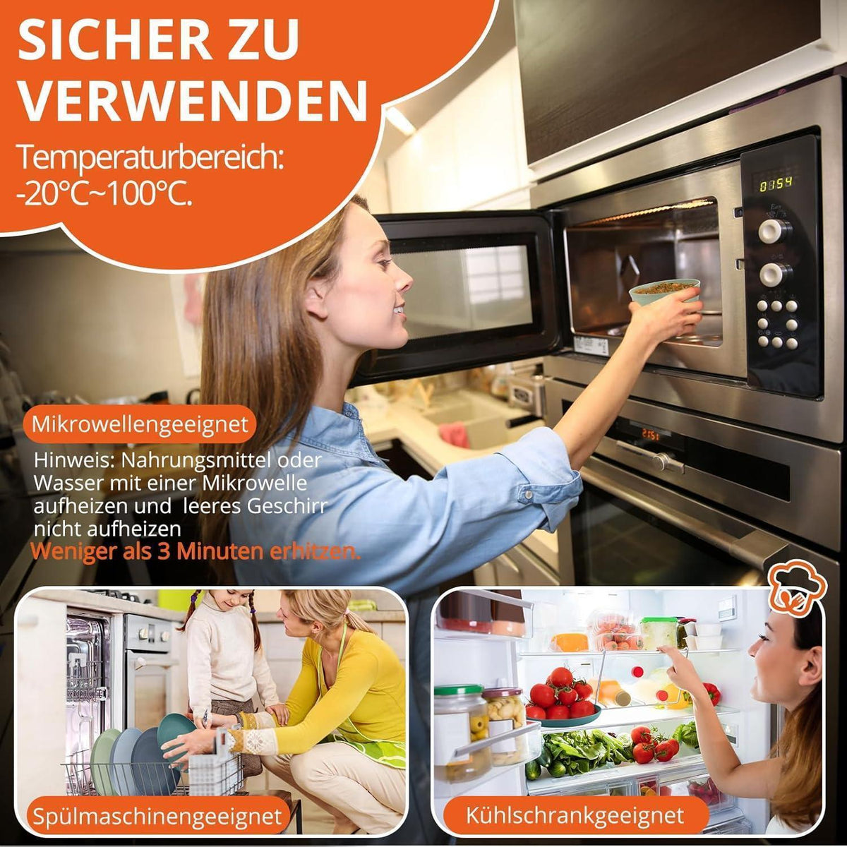 12-teiliges Camping Geschirr Set für 4 Personen, Blau