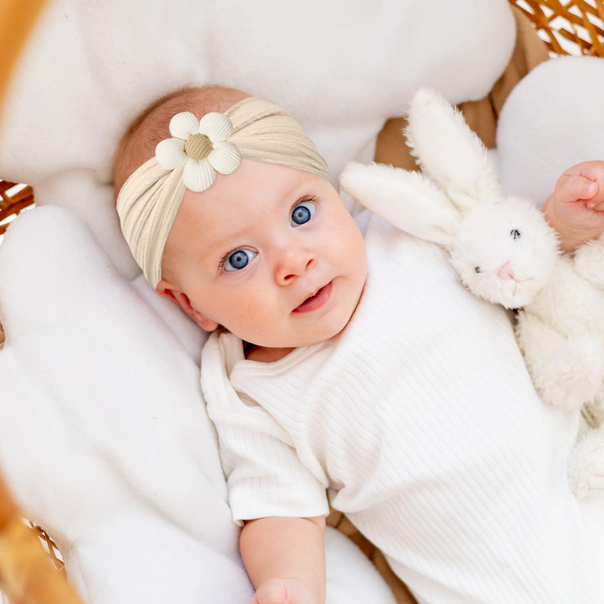 Baby-Stirnbänder 3er-Pack – Weiche Haarbänder für Neugeborene