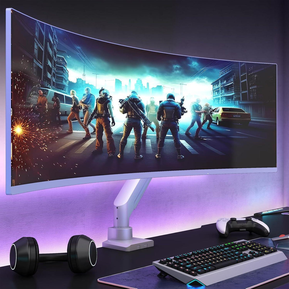 Monitorhalterung Gasfederarm für Ultrawide bis 49 Zoll