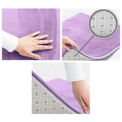 Runder Korallensamt Teppich Lila 200cm – Rutschfest & Waschbar
