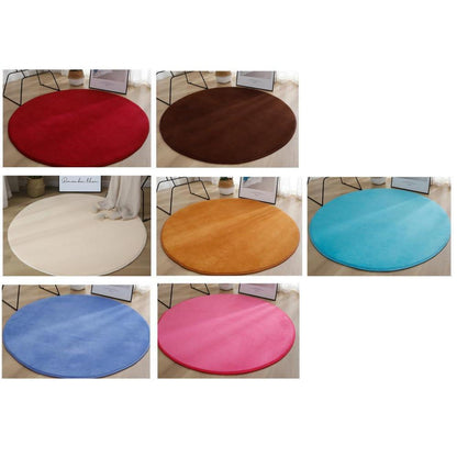 Runder Korallteppich Rutschfest 180cm Beige – Wohnzimmer Teppich