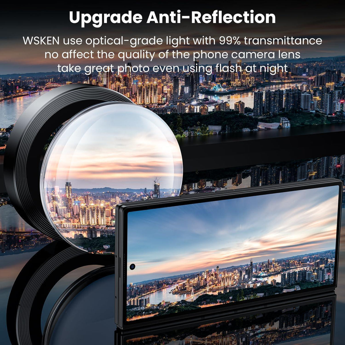 Kameraschutz für Galaxy Z Fold 7, gehärtetes Glas, Titan Schwarz
