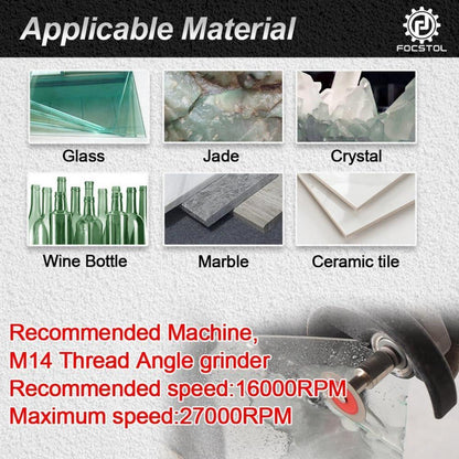 Diamant Trennscheibe 40mm für Glas & Fliesen, 5er Set mit Flansch