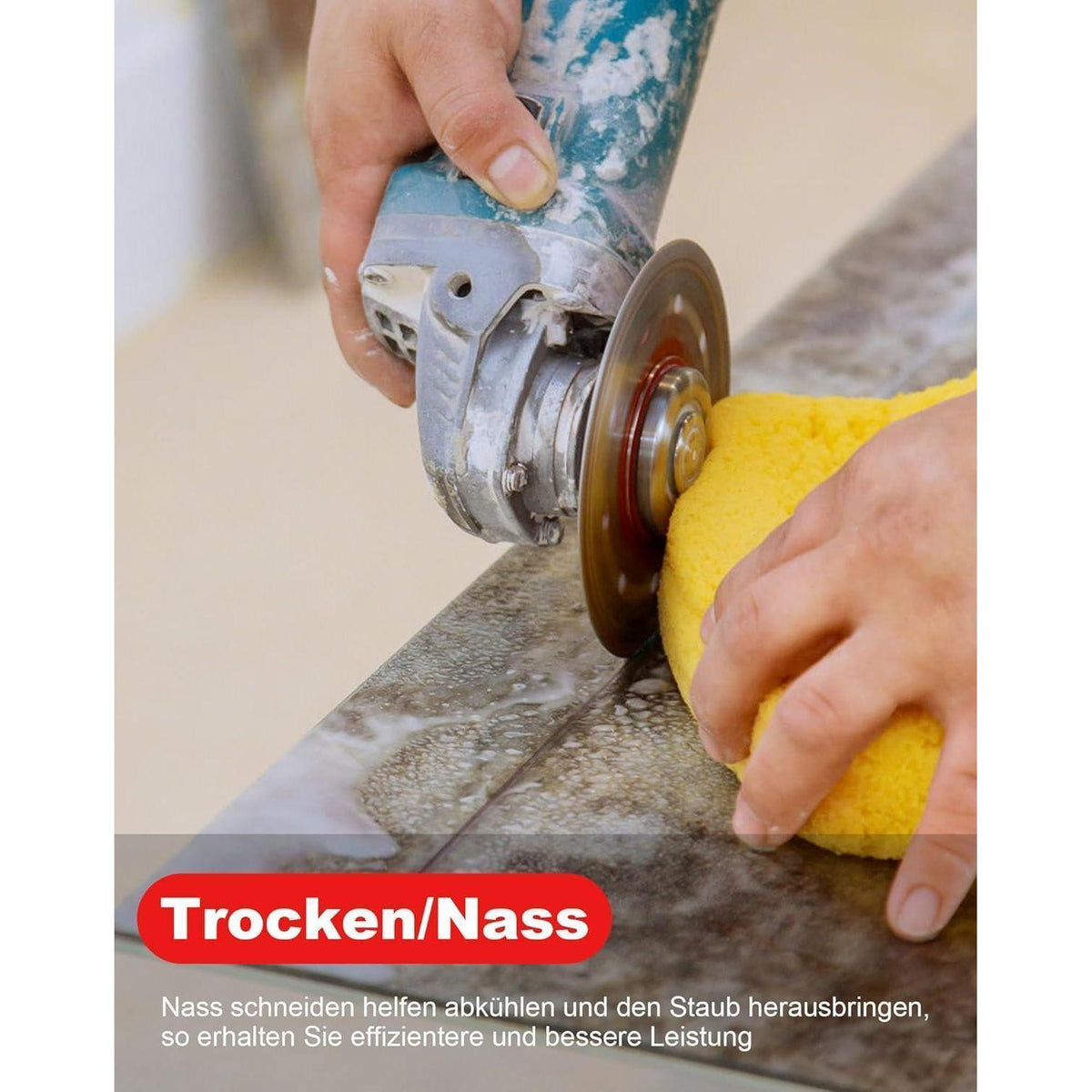 Diamant-Trennscheibe 125mm extra dünn für Fliesen, Granit, Marmor