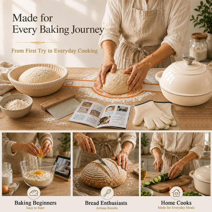 Gusseisen Brotbacktopf mit Zubehör – 5,7L Dutch Oven