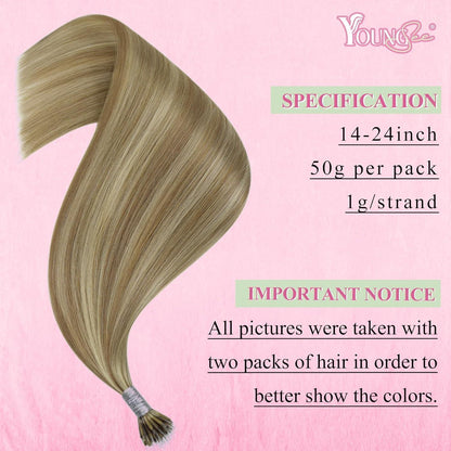 Echthaar Nano Extensions Blond 55 cm – Haarverlängerung