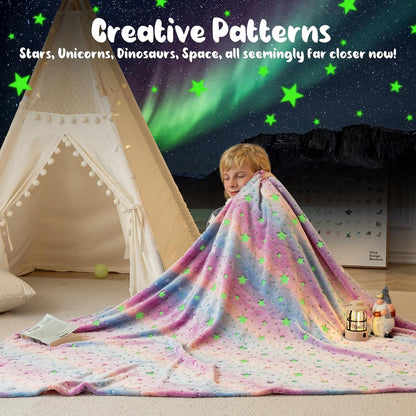 Kuscheldecke Kinder Stern 3D leuchtend 120x150cm