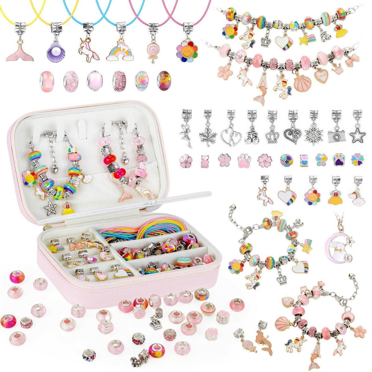 Schmuck Bastelset Mädchen 133 Teile mit Schmuckkästchen
